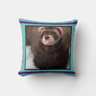 Cute Picture of Sable Ferret Throw Pillow