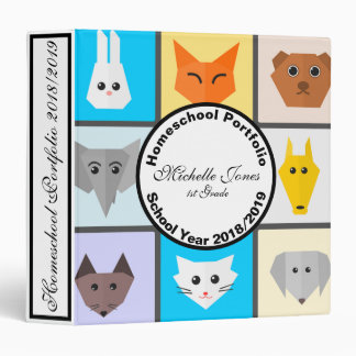 Cute Pictures of Animals Homeschool Portfolio Binder