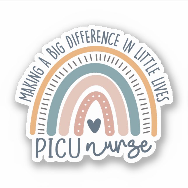 Cute PICU Nurse Rainbow, Pediatric Intensive Care (Front)