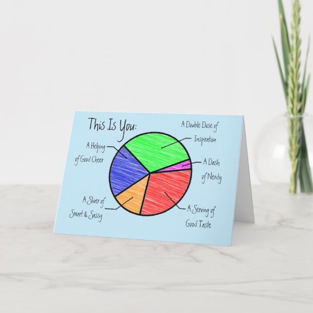 Cute Pie Chart Friends & Lovers Personalized Card (Front)