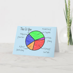 Cute Pie Chart Friends & Lovers Personalized Card