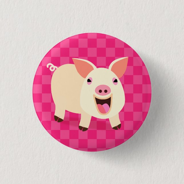 Cute Pig 1 Inch Round Button (Front)