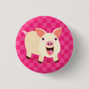 Cute Pig 1 Inch Round Button