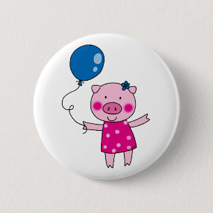 Cute pig 2 inch round button