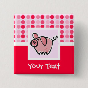 Cute Pig 2 Inch Square Button