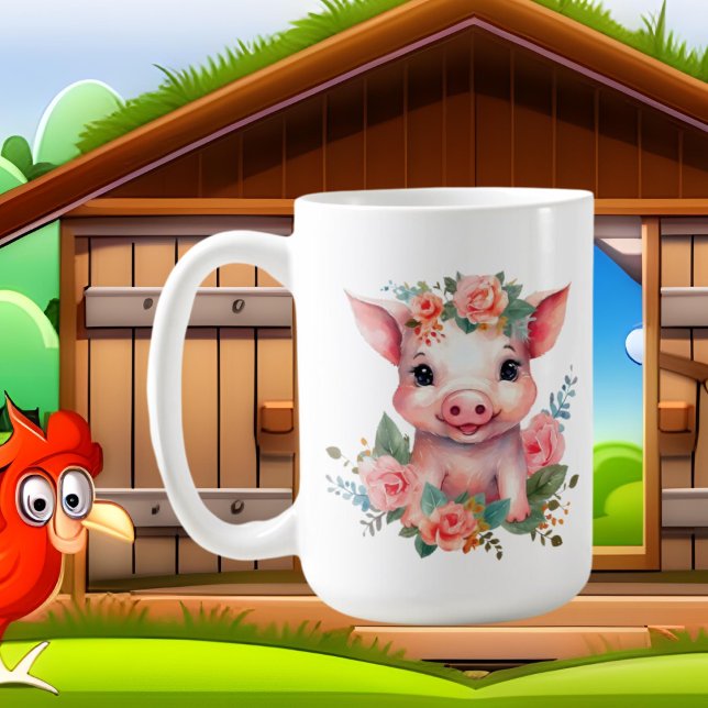 Cute pig add name coffee mug (Creator Uploaded)