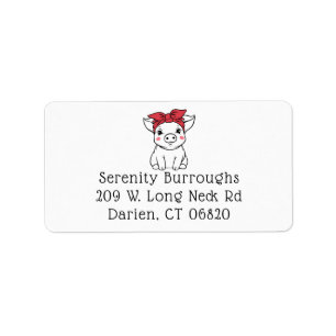 Cute Pig Bandana Funny Farm Animal Piglet Farmer Label