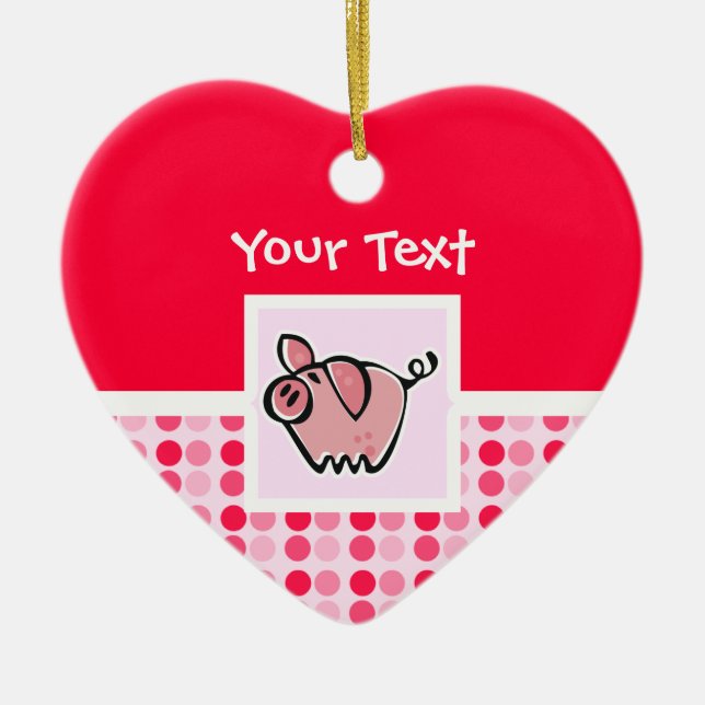 Cute Pig Ceramic Ornament (Front)