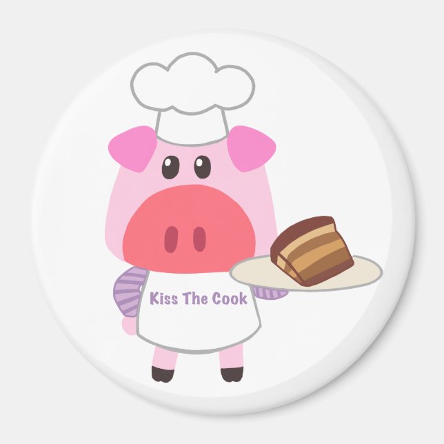Cute Pig Chef Magnet (Front)