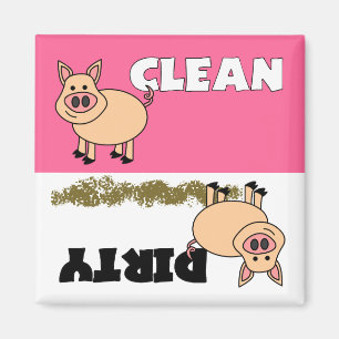 Cute Pig Clean / Dirty Dishwasher Magnet