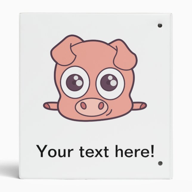 Cute pig clipart binder (Back)