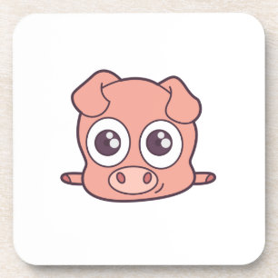Cute pig clipart coaster