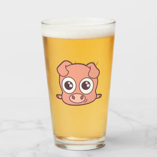 Cute pig clipart glass