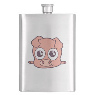 Cute pig clipart hip flask