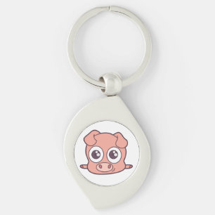 Cute pig clipart keychain