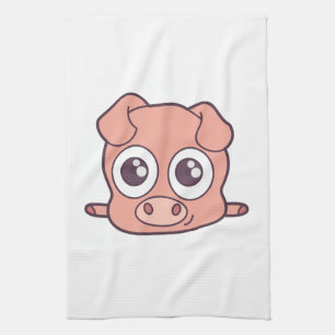 Cute pig clipart kitchen towel