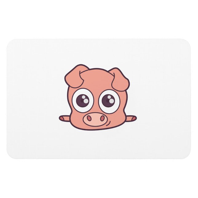Cute pig clipart magnet (Horizontal)
