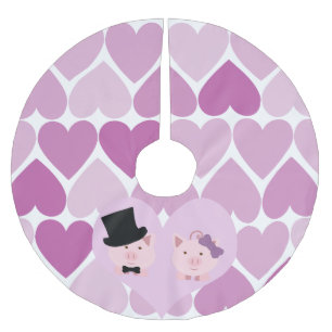 Cute Pig Couple Brushed Polyester Tree Skirt