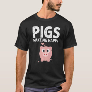 Cute Pig Designs For Men Women  Farming Animal Pig T-Shirt