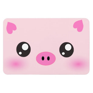 Cute Pig Face - kawaii minimalism Magnet