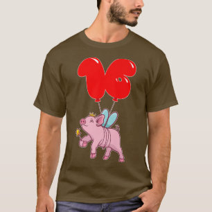 Cute Pig Fairy16th BirthdayKids Balloon Party T-Shirt