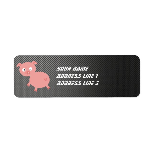 Cute Pig; Faux Carbon Fibre (Front)