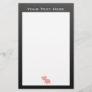 Cute Pig; Faux Carbon Fibre Stationery