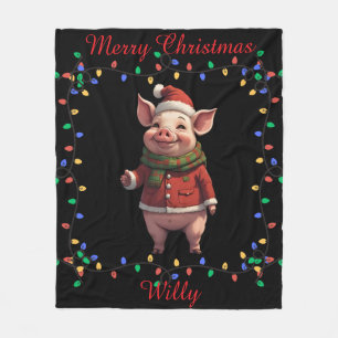Cute Pig Fleece Blanket