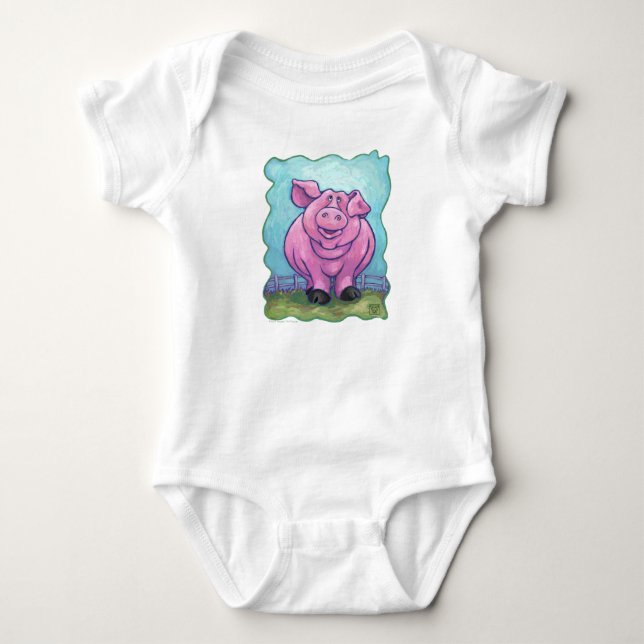 Cute Pig Front and Back T-Shirts (Front)