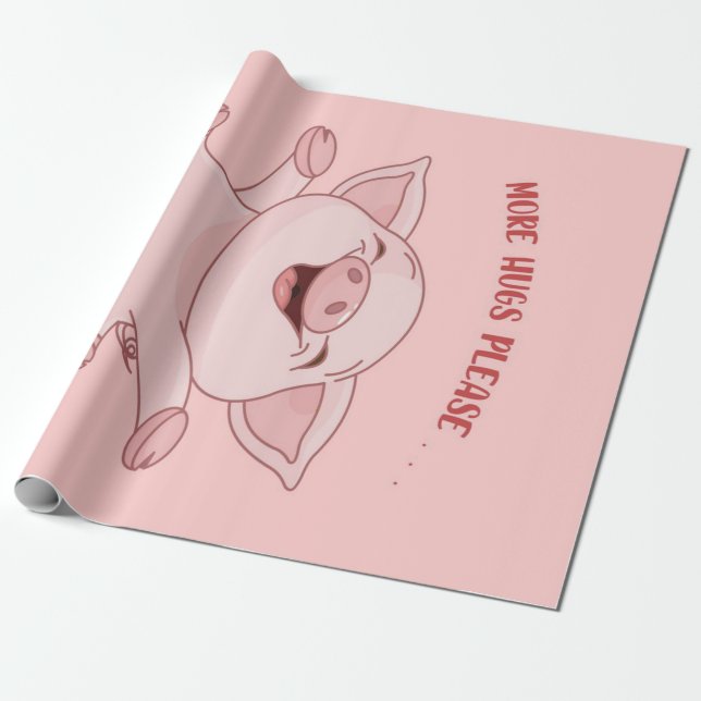 Cute Pig | Gift For Men Women | Cute Pig Wrapping Paper (Unrolled)