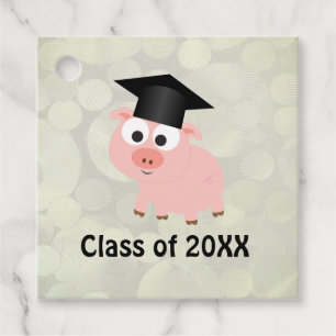Cute Pig Graduation Favour Tags