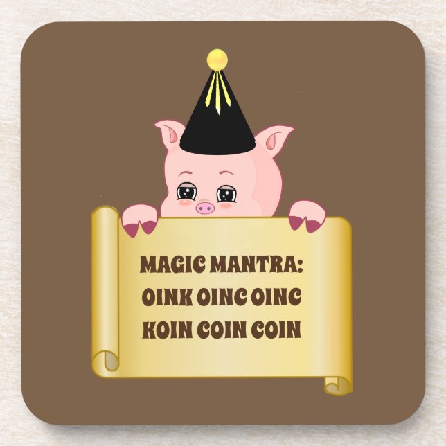 Cute Pig Guru Coaster (Front)