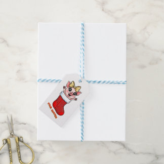 Cute Pig in Christmas Stocking Gift Tags