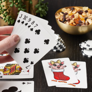 Cute Pig in Christmas Stocking Playing Cards