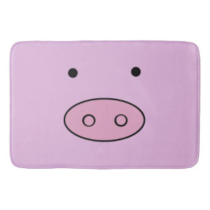 Cute Pig, Little Pig, Piggy, Pink Pig, Farm Animal Bath Mat