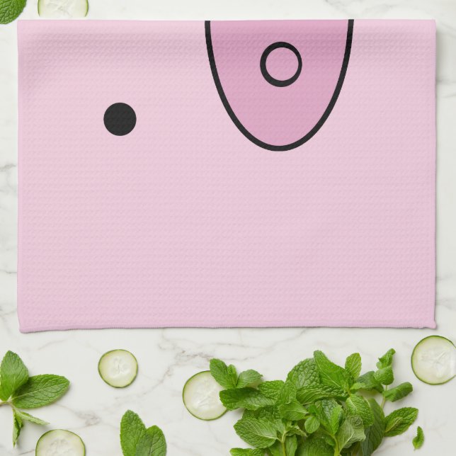 Cute Pig, Little Pig, Piggy, Pink Pig, Farm Animal Kitchen Towel (Folded)