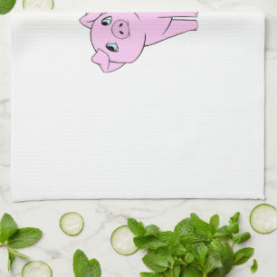 Cute Pig, Little Pig, Piggy, Pink Pig, Farm Animal Kitchen Towel