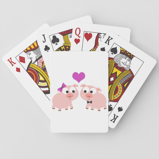 Cute Pig Love Playing Cards (Back)