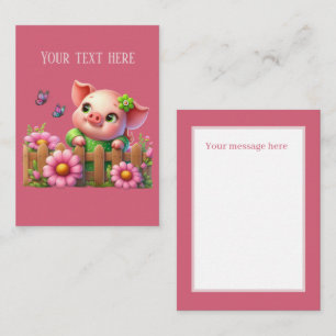 Cute pig lovers add message card