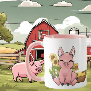 cute pig lovers add monogram Mug
