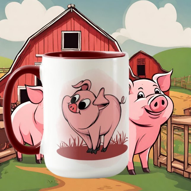 cute pig lovers add monogram  mug (Creator Uploaded)