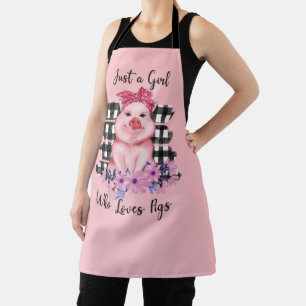 cute pig lovers kitchen apron