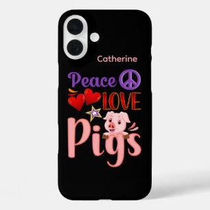 Cute pig lovers word art  iPhone 16 plus case