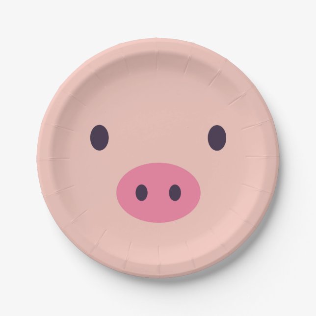 Cute Pig Paper Plates (Front)