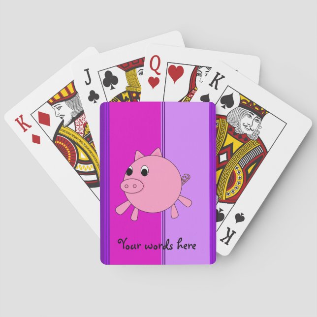 Cute pig playing cards (Back)