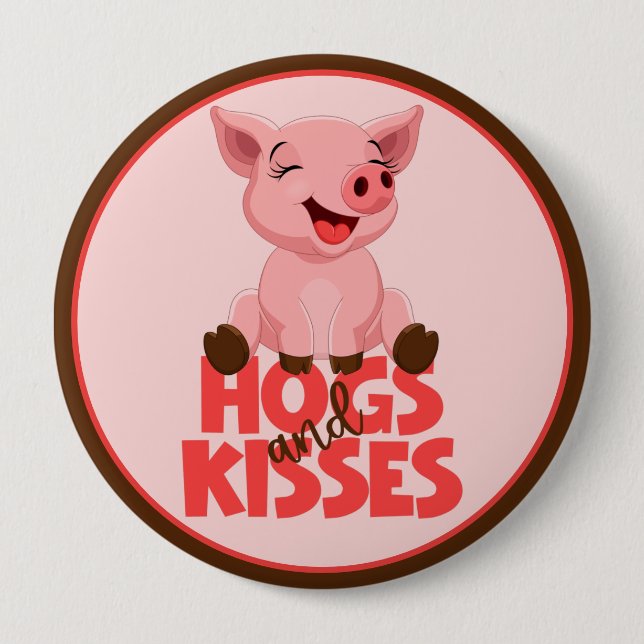 Cute Pig Pun 4 Inch Round Button (Front)