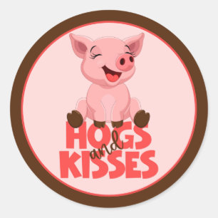 Cute Pig Pun Classic Round Sticker