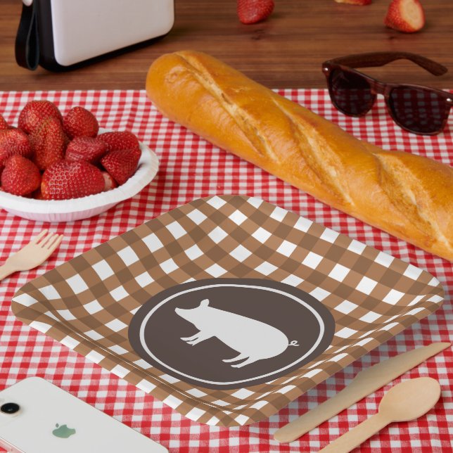 Cute Pig roast party  Paper Plate (Picnic)