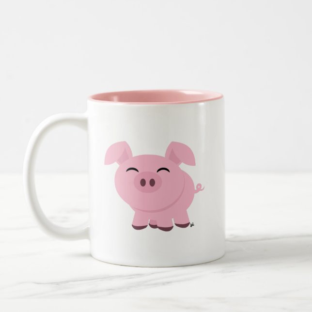 Cute Pig Smile Coffee Mug (Left)