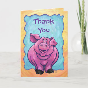 Cute Pig Thank You Card